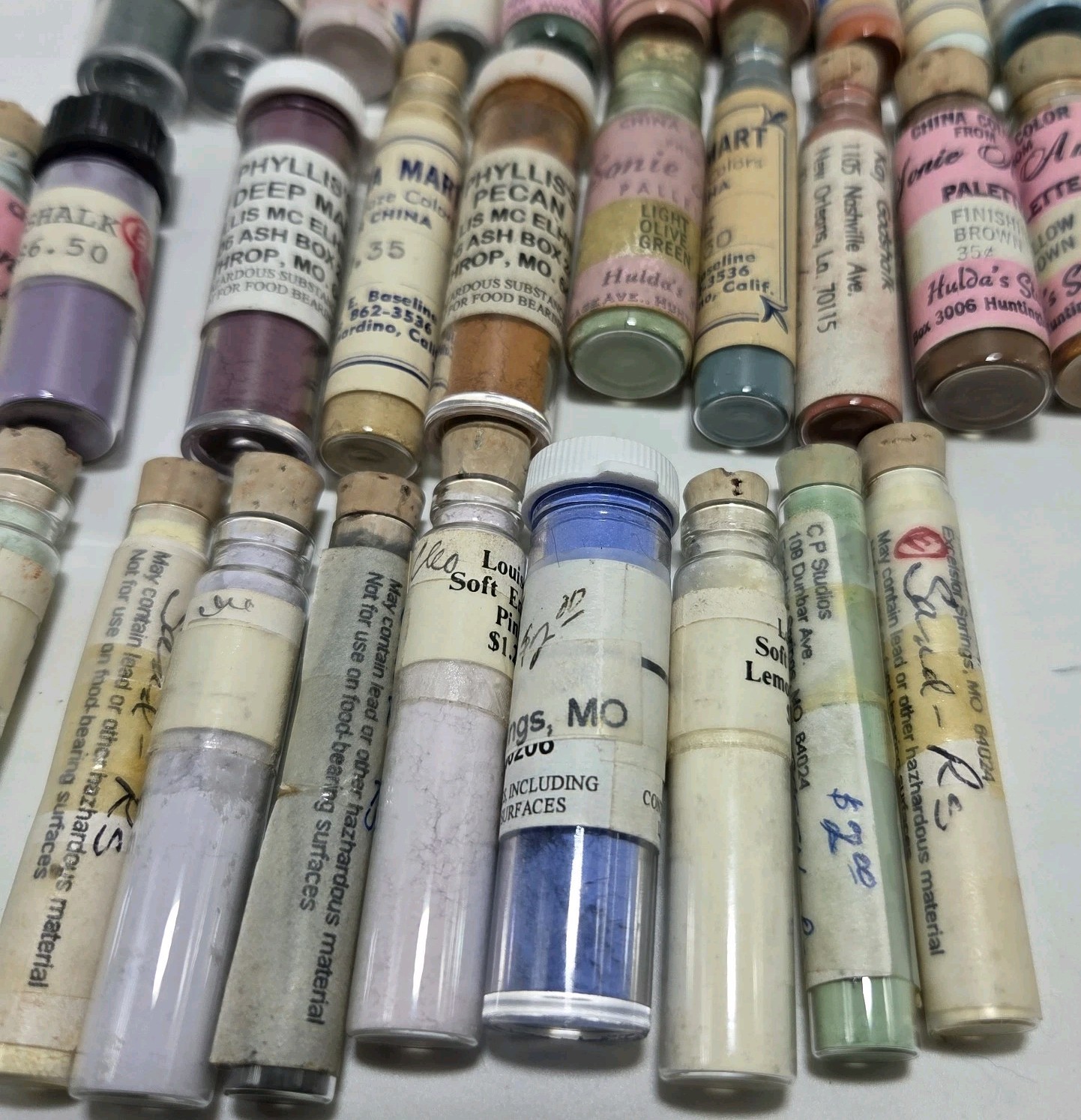 VTG Lot Of 35 China Paint Porcelain Dry Powder Various Manufacturers Sonie Ames