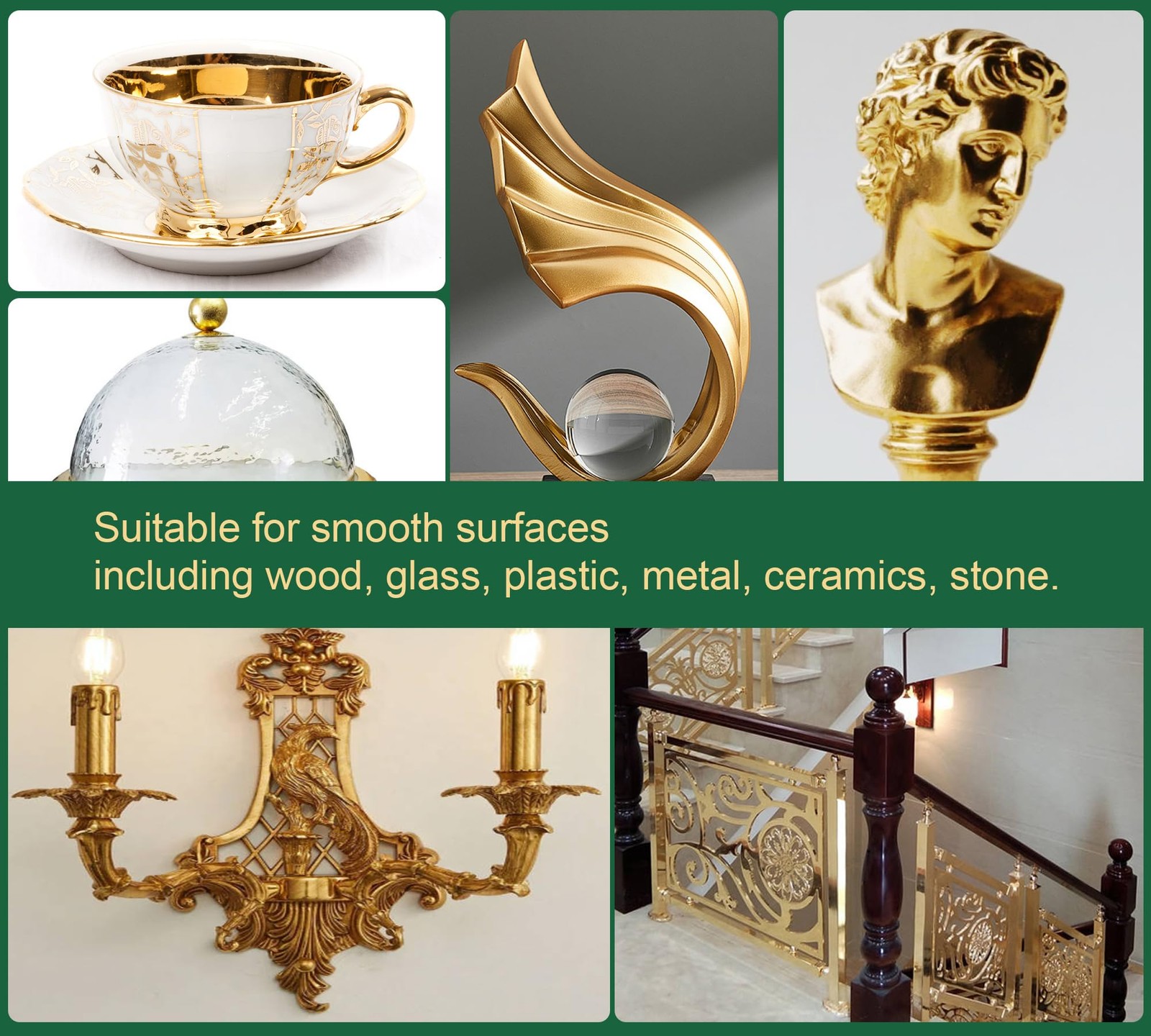Gold Leaf Kit, 100ml Gilding Adhesive and 100ml Gloss Varnish and Gold Leaf S…