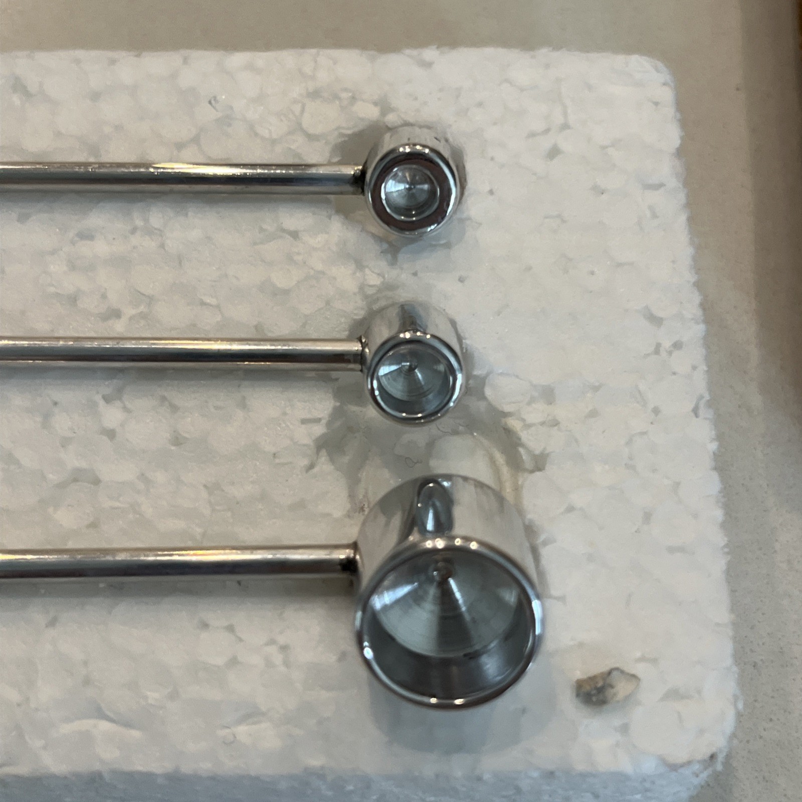 Set Of 3 Grey Dye Spoons For Textiles. 1/4, 1/8, 1/16, 1/32, 1/84, 1/128. R-1