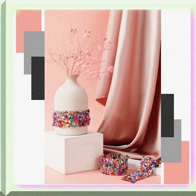 Colorful Crystal Rhinestone Trim 37mm for Fabric Decoration