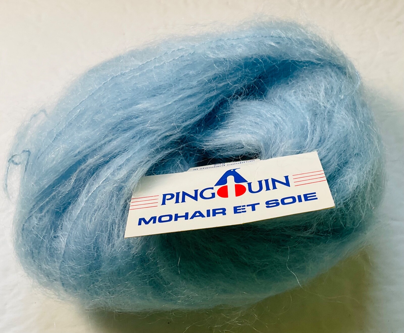 Pingouin New Mohair/Silk Yarn Unit of 1 Mohair Et Soie Light Blue Vintage