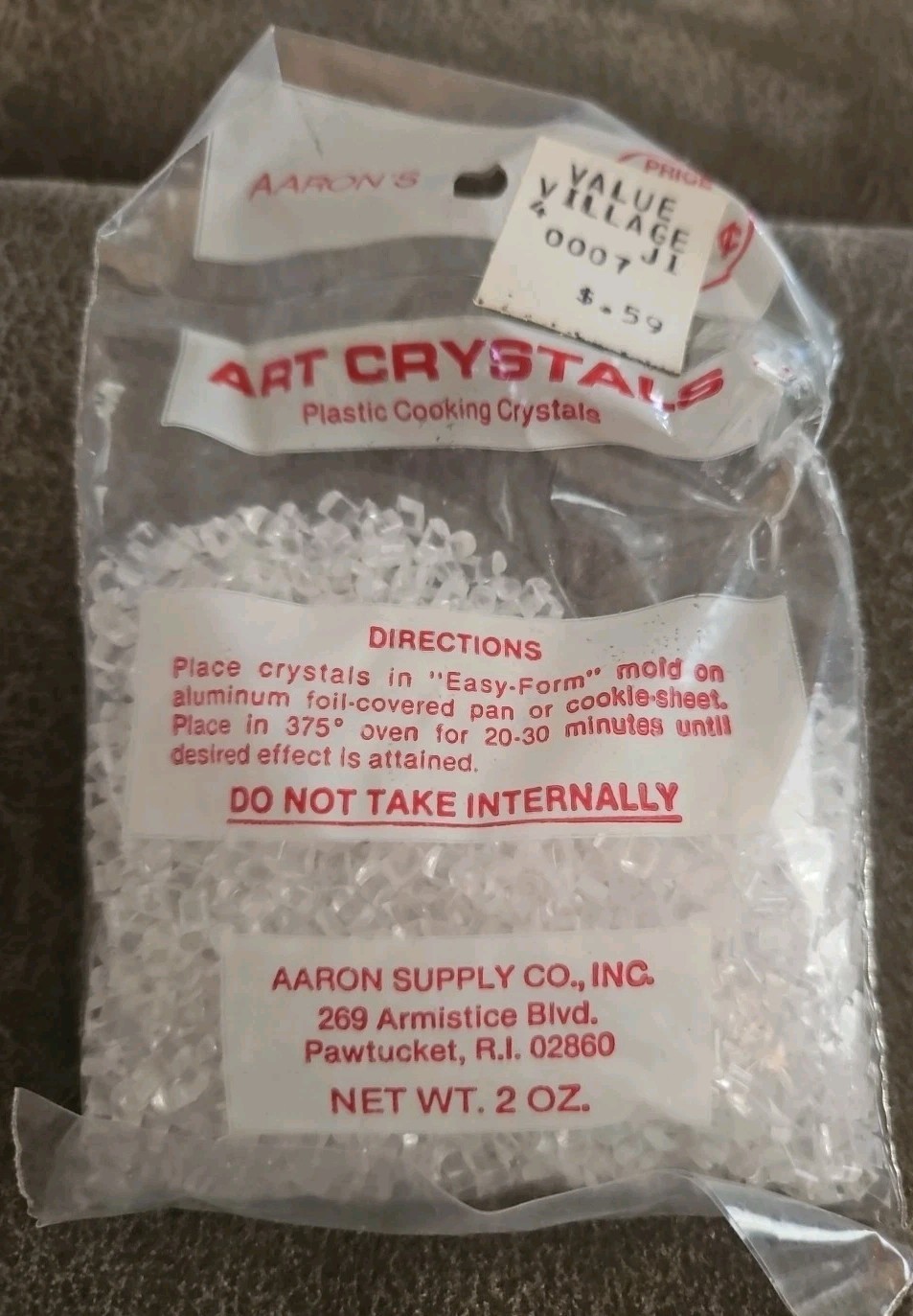 VINTAGE NEW! AARONS LARGE BAG MAKIT & BAKIT PLASTIC BAKING CRYSTALS 2 OZ Clear