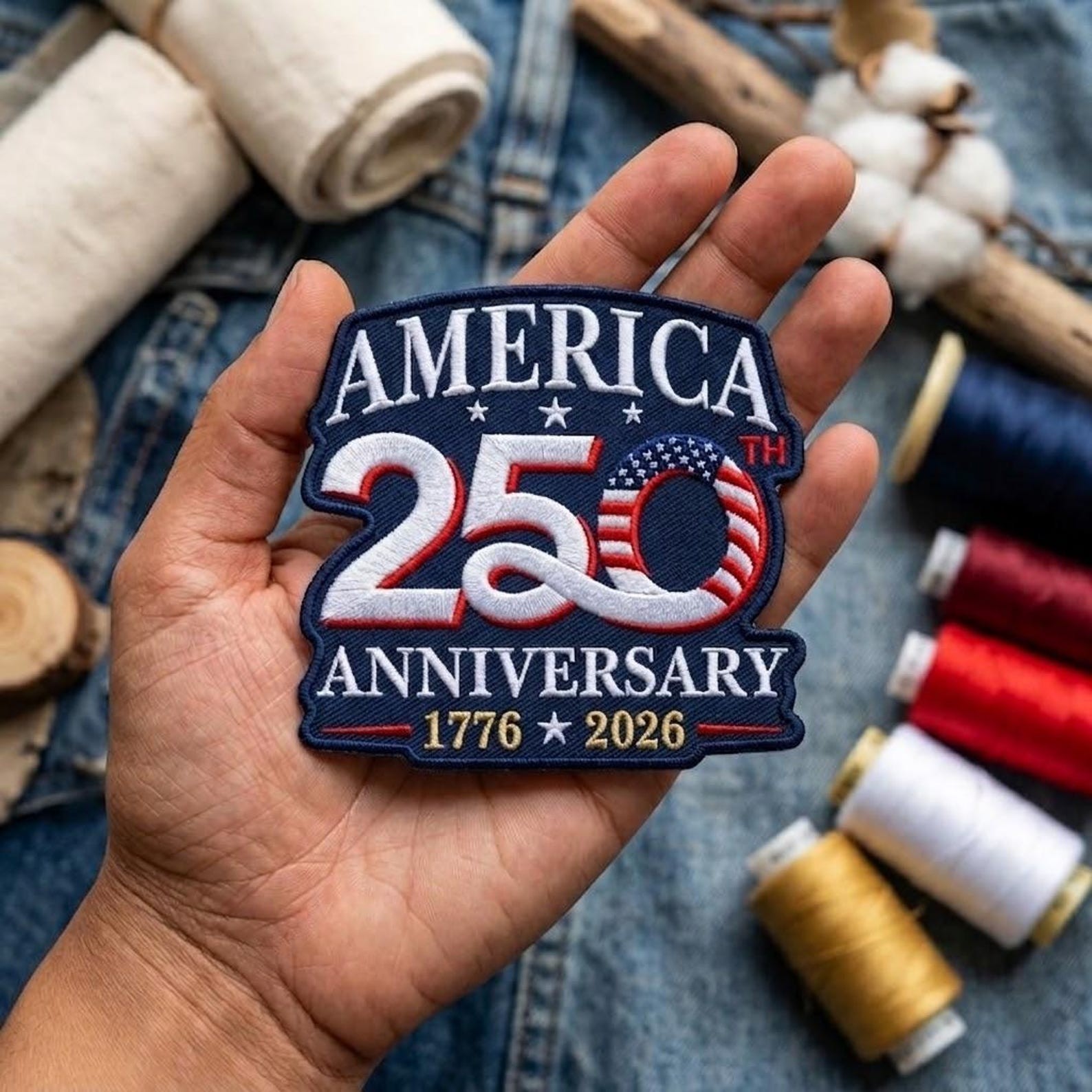 Embroidered America 250 Semiquincentennial Patch USA 250th Anniversary Patches