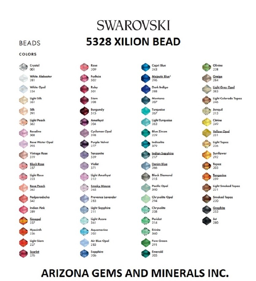 Swarovski 5328 Xilion Bicone Genuine 4mm 48 Pc. Over 176 Colors