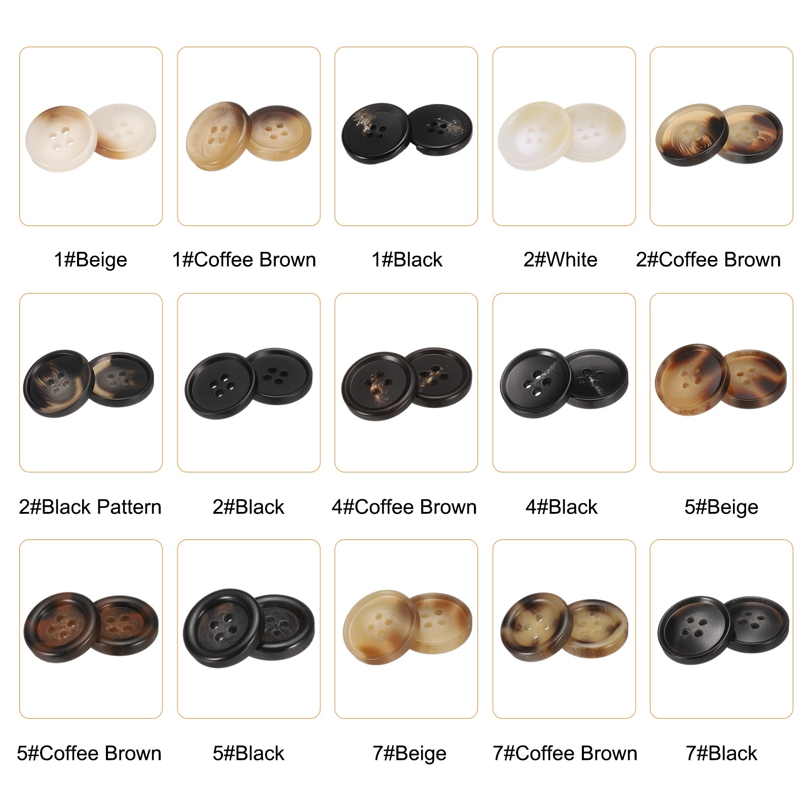 10pcs Resin Sewing Button 25mm 1″ 4 Holes Round Coat Buttons 7# Beige