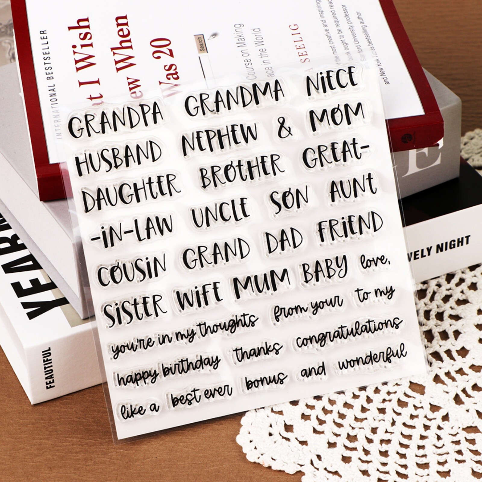 Words & Phrases Clear Stamps for Diy Scrapbooking Decoration Craft Card Making