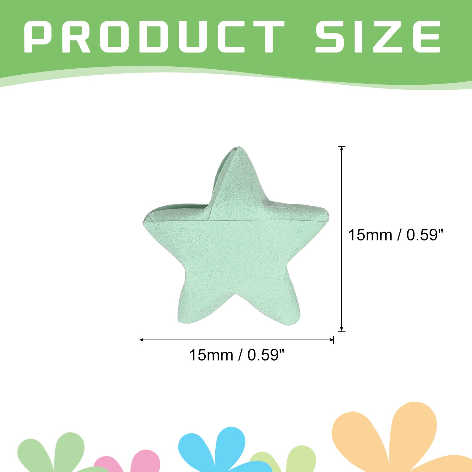 272pcs Pre-made Origami Lucky Stars Paper Wishing Star Light Green