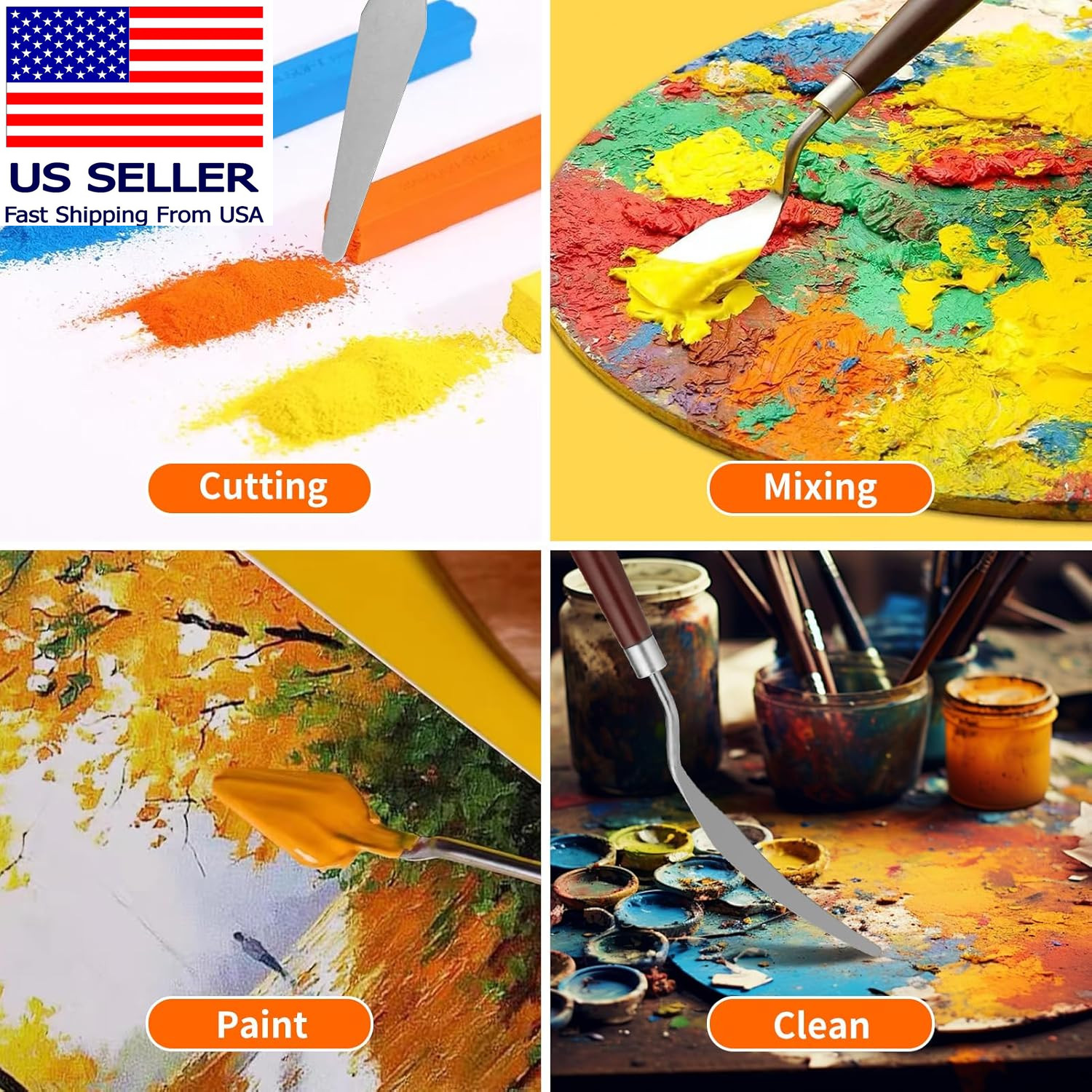 5Pcs Palette Knife,Stainless Steel Spatula Palette Knife Set, Pallet Knife,Paint