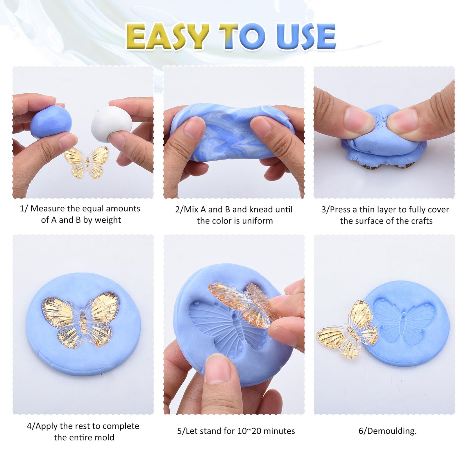 DecorRom Silicone Putty – 7/8 LB Flexible Silicone Mold Making Kit – Easy 1:1 Mi