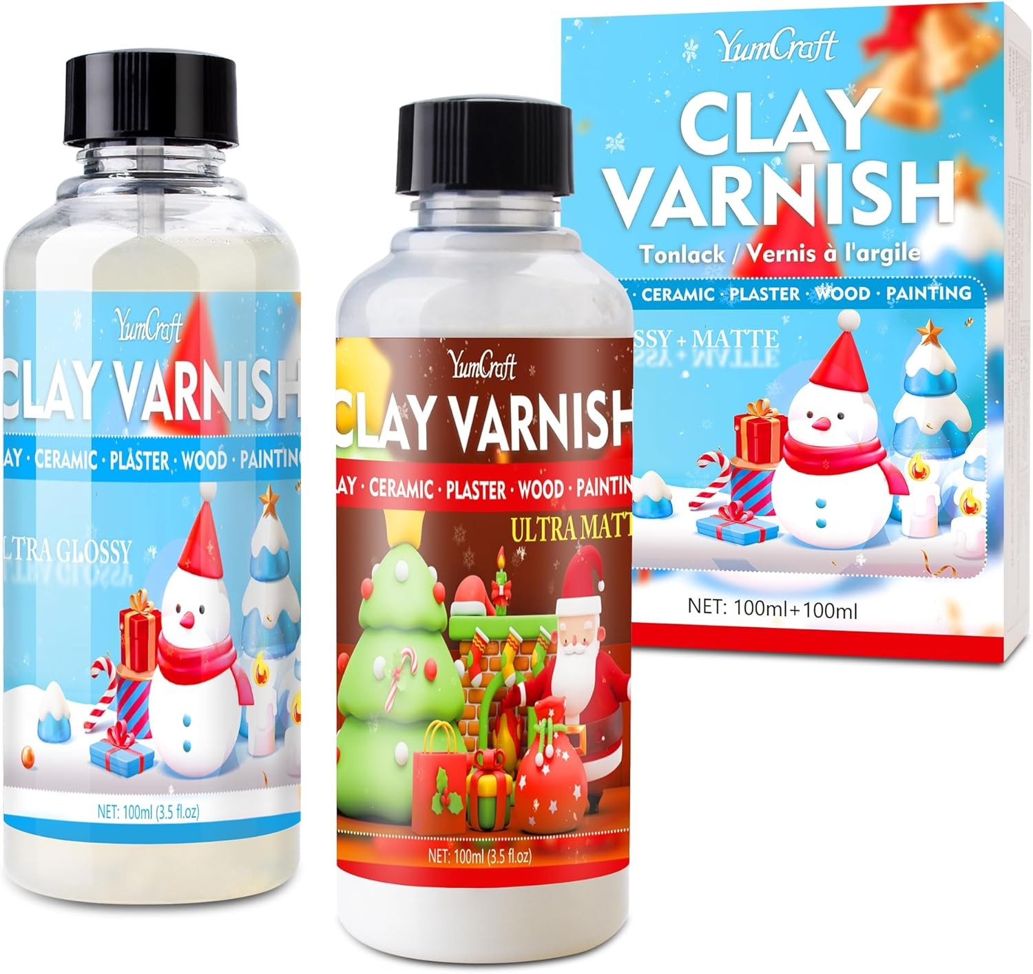 Air Dry Clay Glaze, Ultra Gloss and Matte Clay Varnish for Air Dry Clay/Polym…