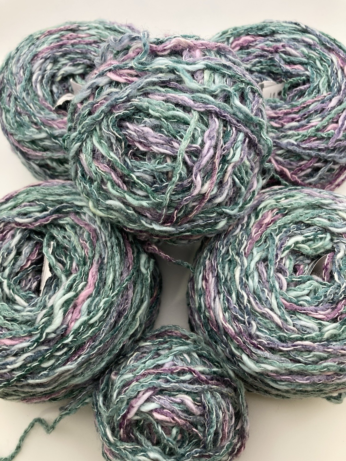 Pastel Cotton 4 Balls + Cotton & Acryiic Blend Yarn Multicolor Green Purple Gray