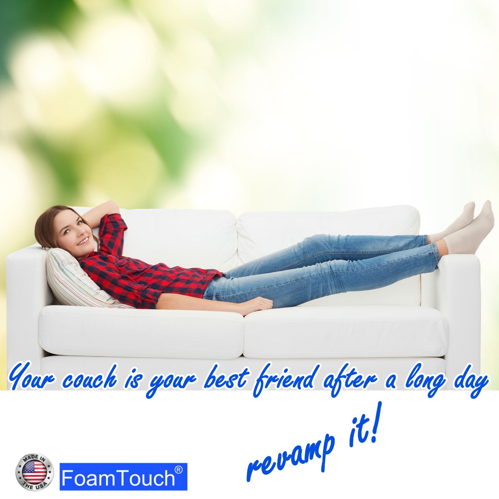 FoamTouch High Density Upholstery Foam Cushion 6″ x 30″ x (42-50)” Custom Cut