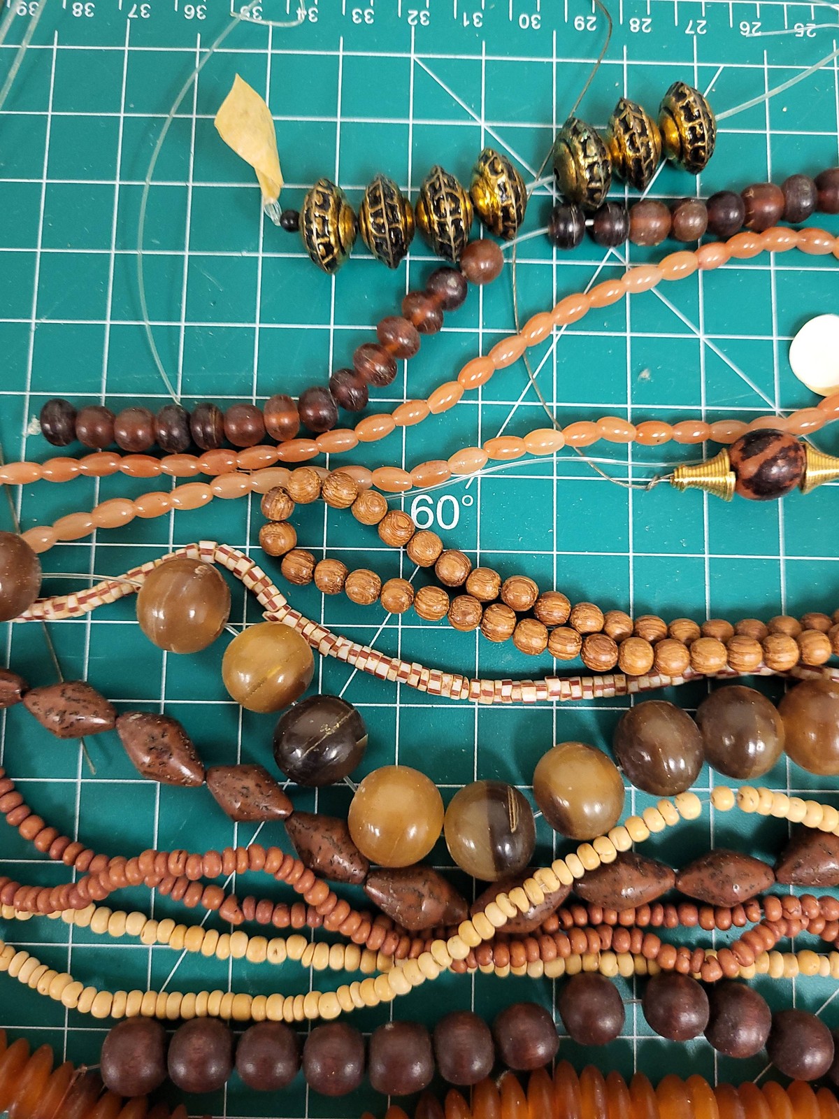 Wood Bead Strands Bulk Lot Jewelry Making Craft Supplies Assorted Beads Strands