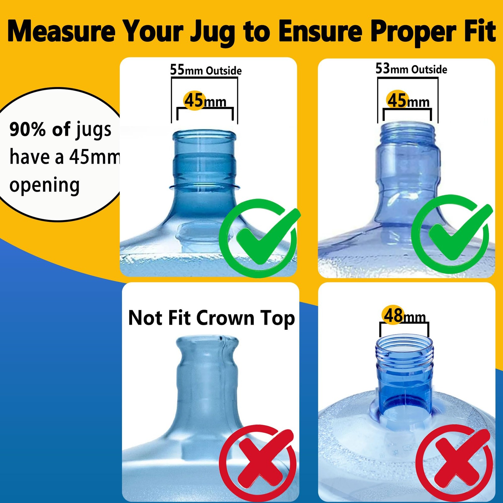 3 and 5 Gallon Water Jug Cap Reusable，Food Grade Silicone Replacement Gallon…