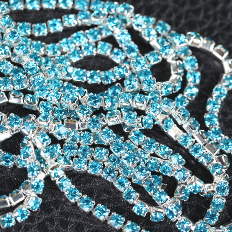 10 Yard Crystal Clear Glass Rhinestone Close Ribbon Chain Trim Sewing Craft DIY