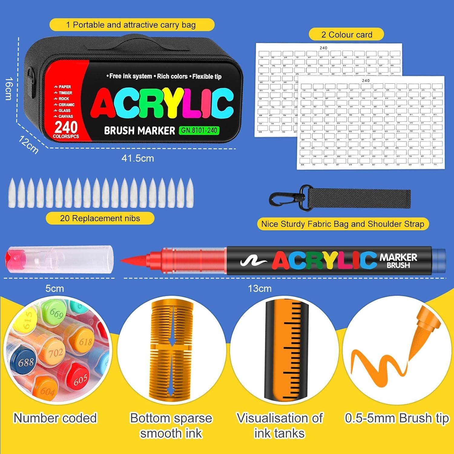 Eco-Friendly 240 Acrylic Paint Pens Assortment