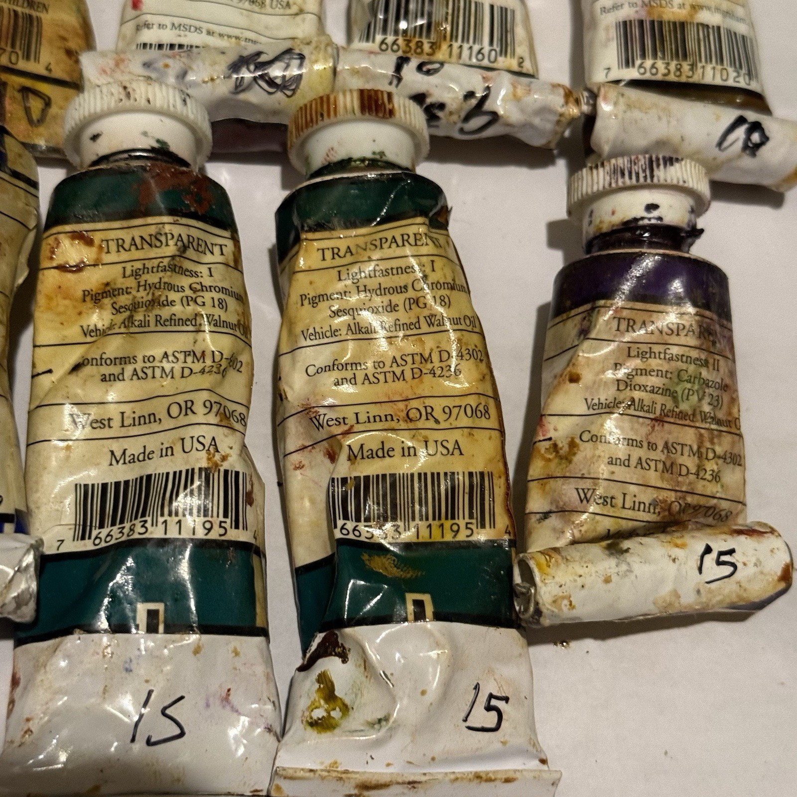M. Graham Artist VINTAGE Oil Paint Red Cadmium Yellow Blue Viridian Green RARE