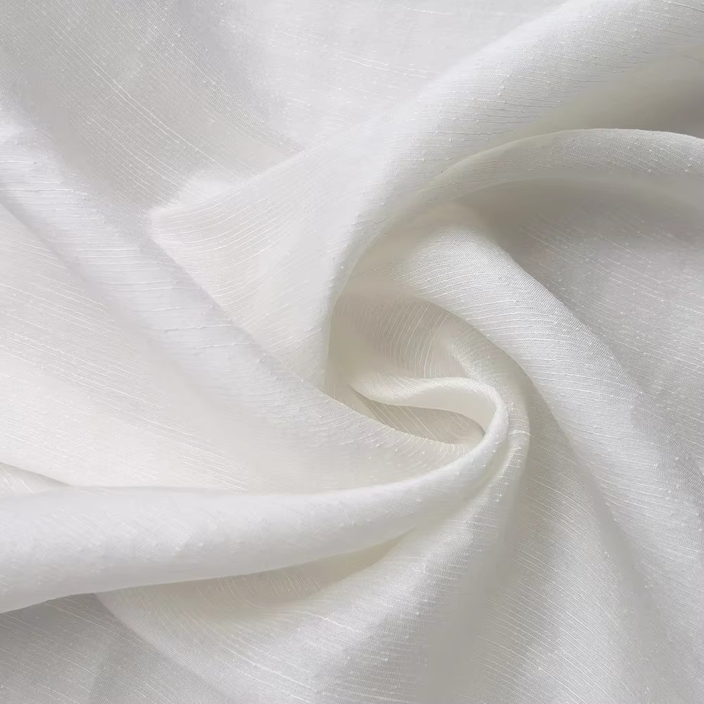 54” Wide By Yard Mulberry Silk Linen Fabric Natural White Lace Sewing Material