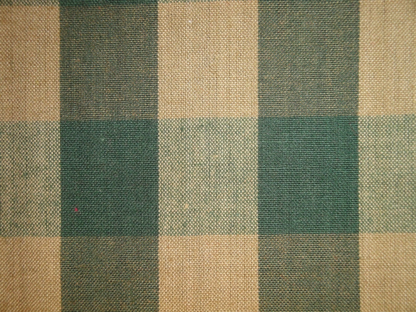 DARK Green And Tea Dye Buffalo Check Cotton Homespun Fabric | Farmhouse Fabric