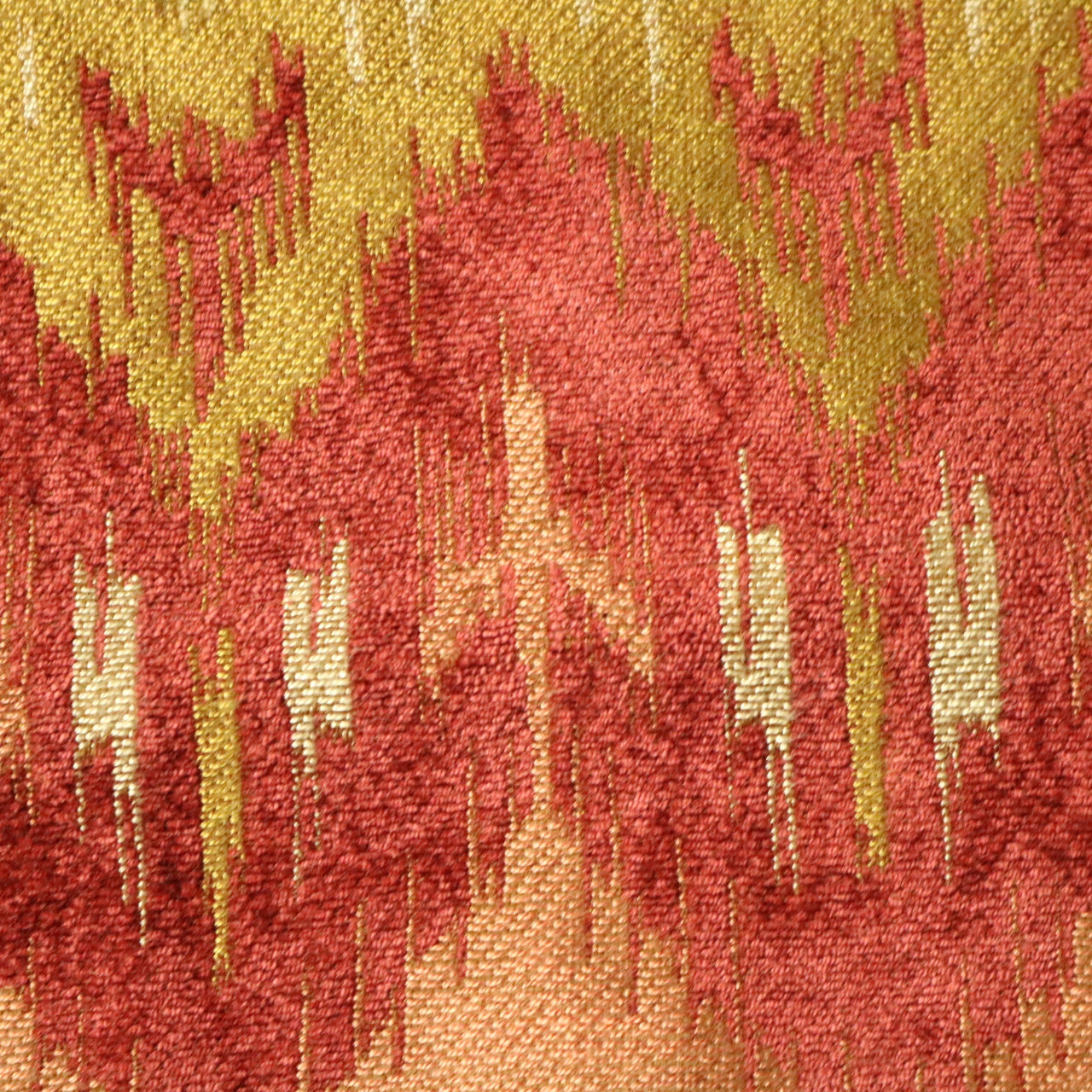 Geometric Earth Tone Chevron Striped Upholster Fabric Red Green Gold 56″x56″