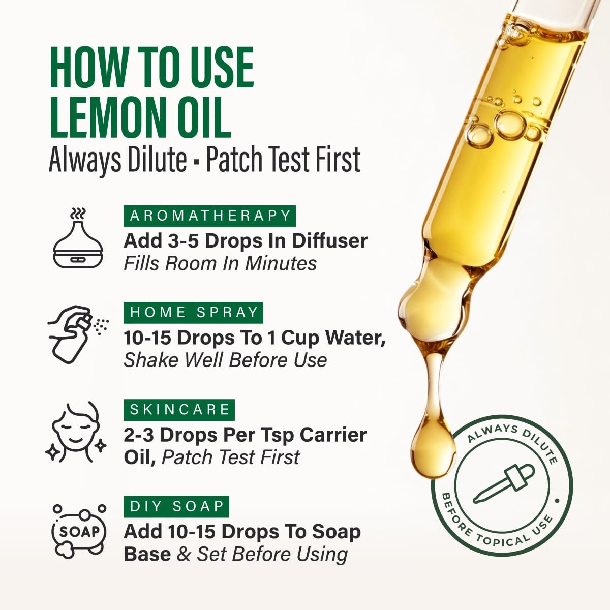 100% Pure Lemon Oil – 4 Fl Oz 4.00 (Pack of 1), Clear to Pale Yellow