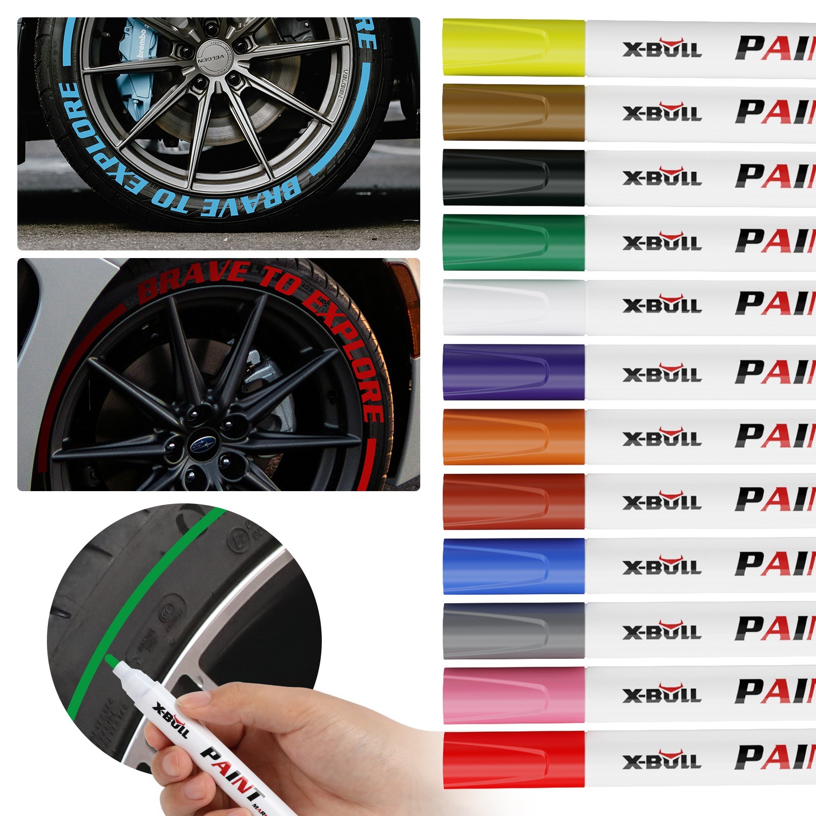 12Pcs Paint Marker Pen Waterproof Permanent For Car Tyre Tire Tread Rubber Metal