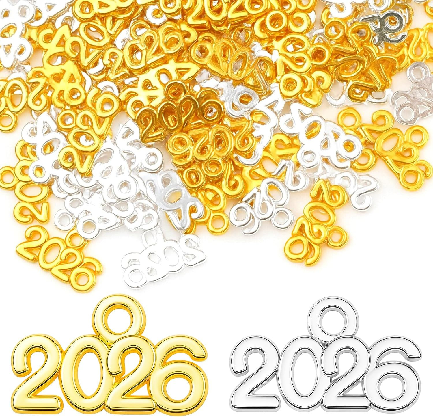 100Pcs 2026 Graduation Charms – Gold & Silver DIY Jewelry Pendants