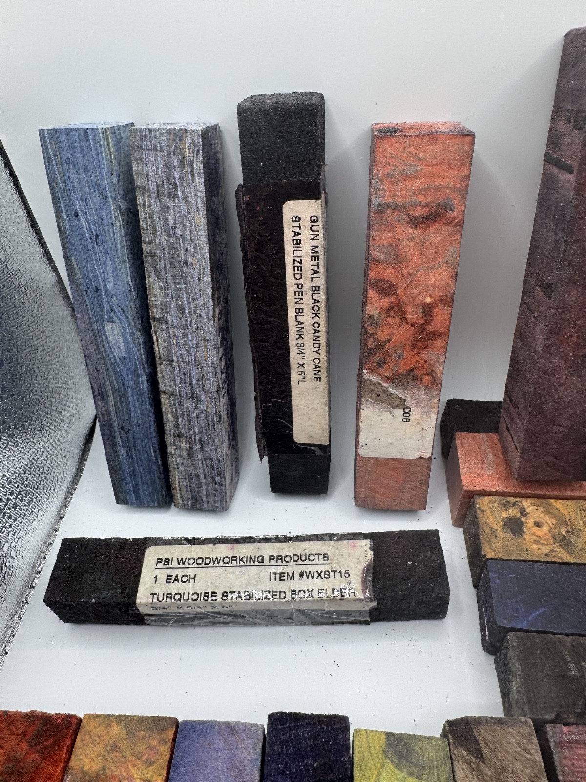 Lot of 22 PSI Woodworking Stabilized Pen Blanks Mixed Wood Species & Colors 5″–5
