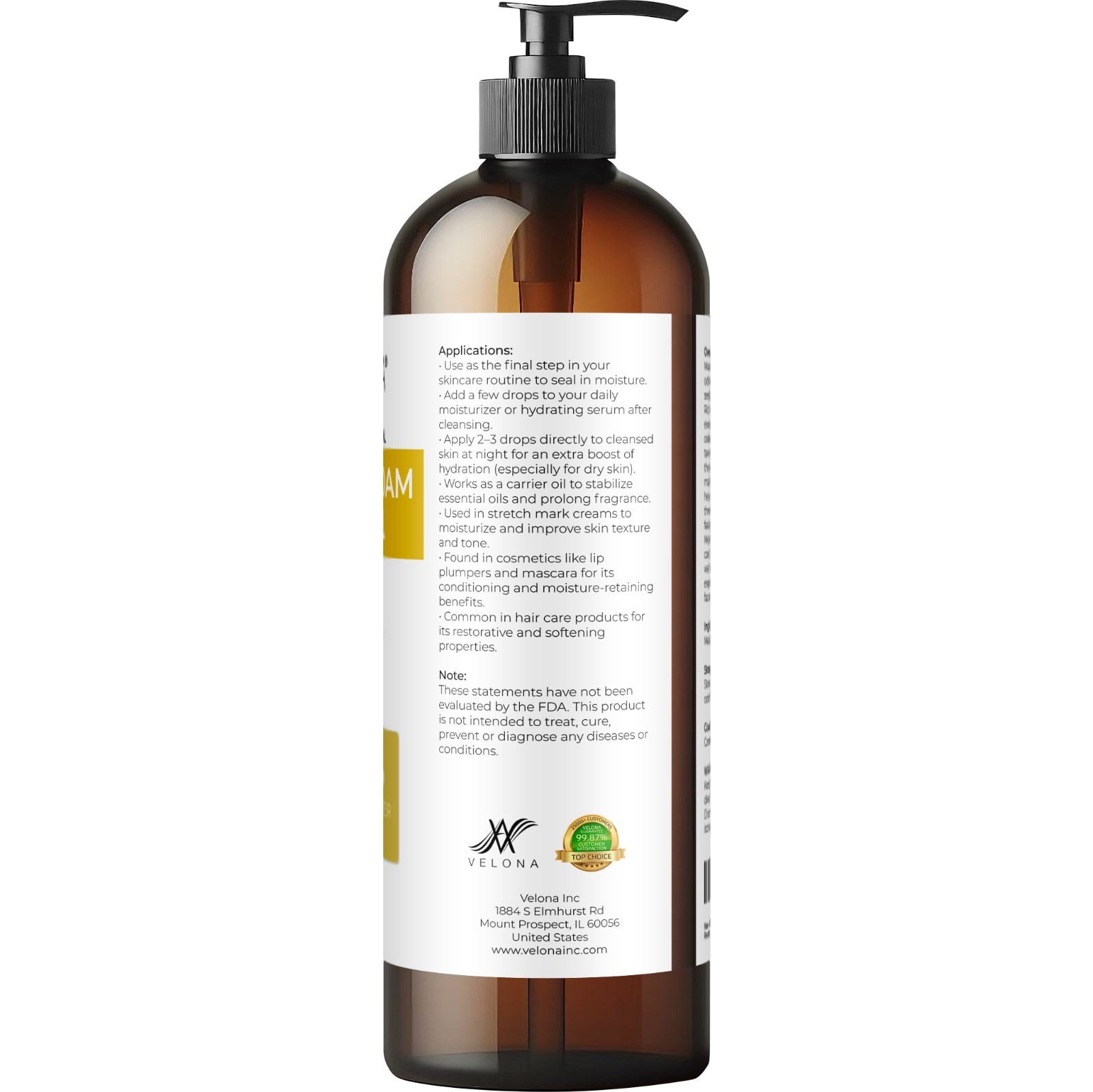 Meadowfoam Seed Oil By Velona 2oz-7lb Refined Expeller pressed Skin Hair Body