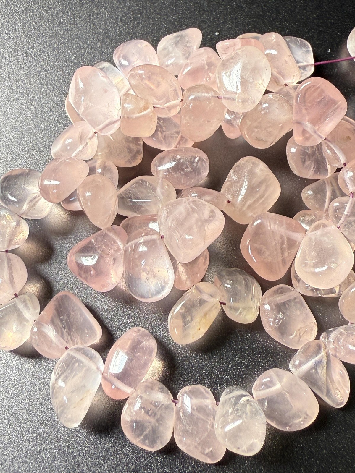 Rose Quartz Nugget Beads: Soft Pink Gemstone Strand, Love Crystal