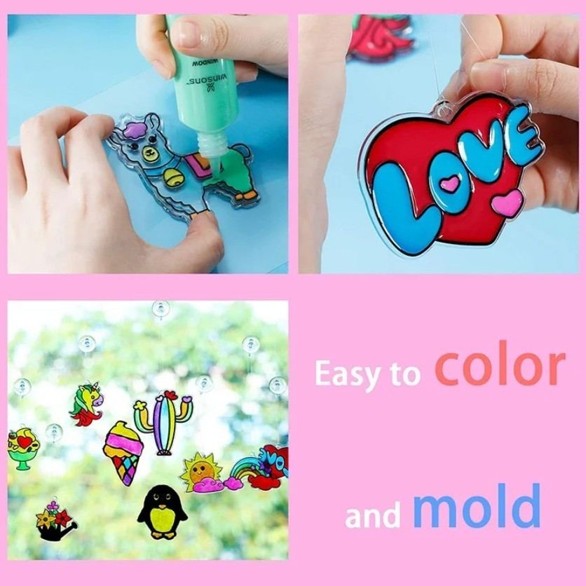 Winsons All In One Sparkling Window Paint Art Non Toxic For Kids