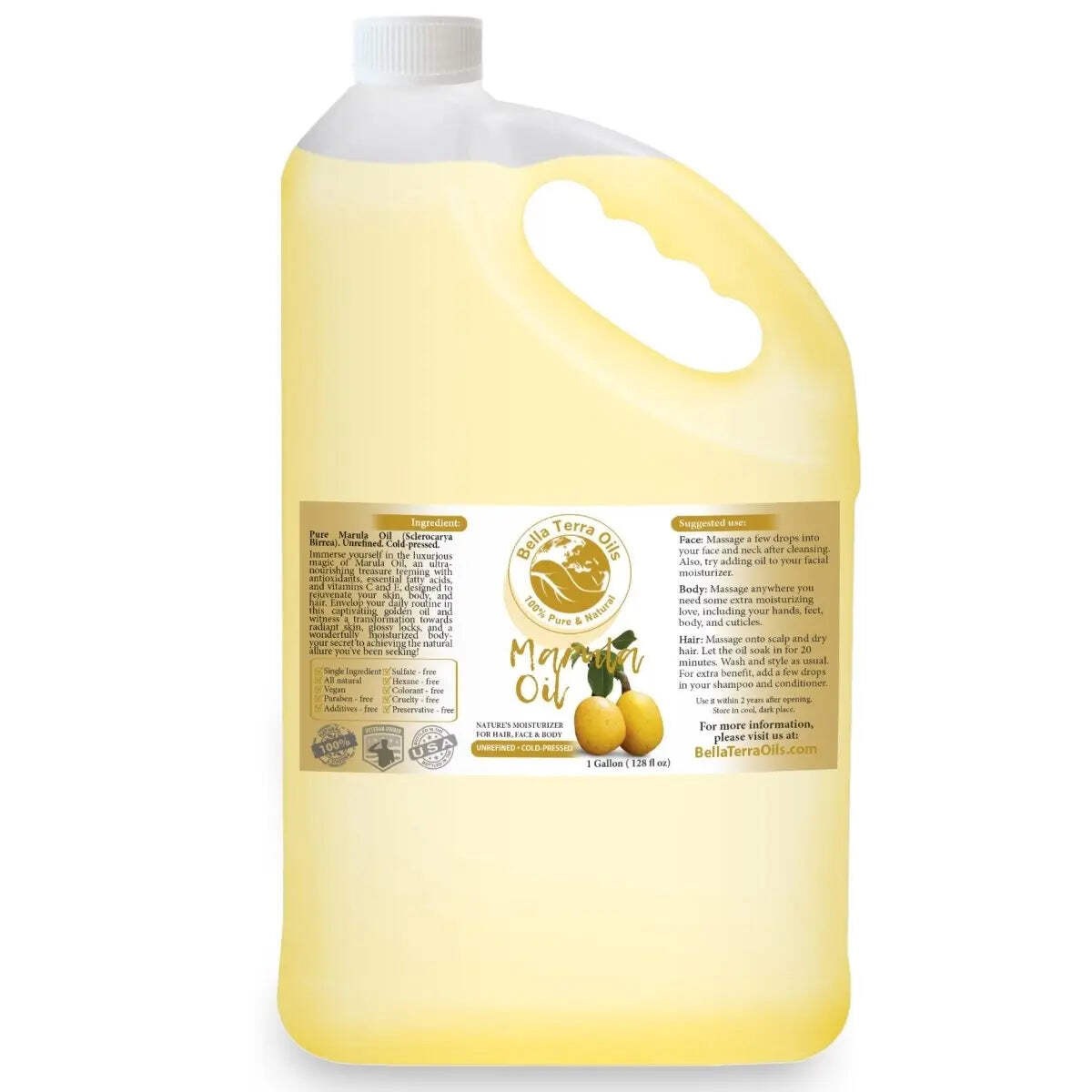 Marula Oil – 16oz | Premium Grade, Cold-Pressed Oil for Skin, Hair & DIY Project