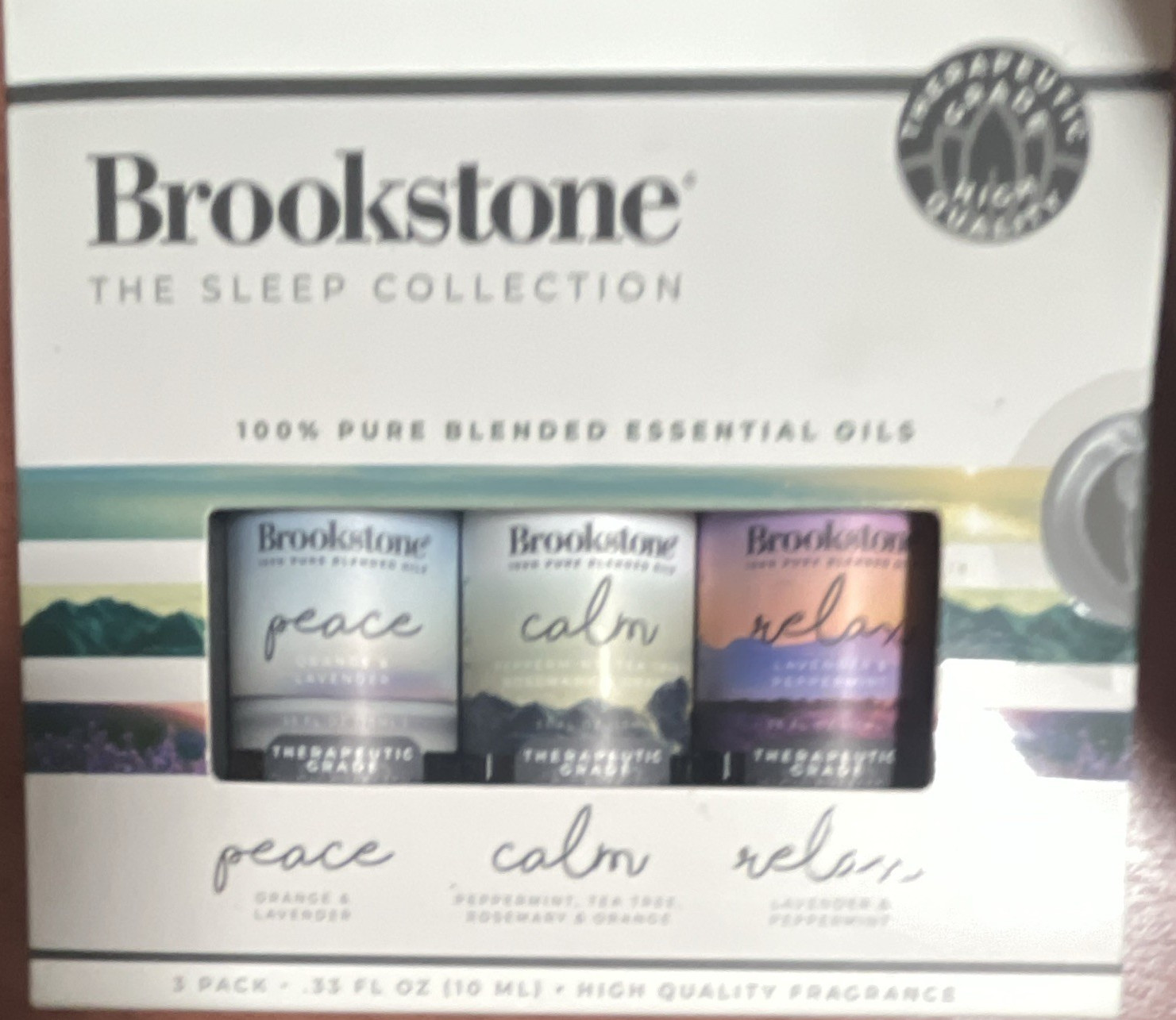 Brookstone Sleep Collection Essential Oil 3-Pack Blends Peace Calm Relax