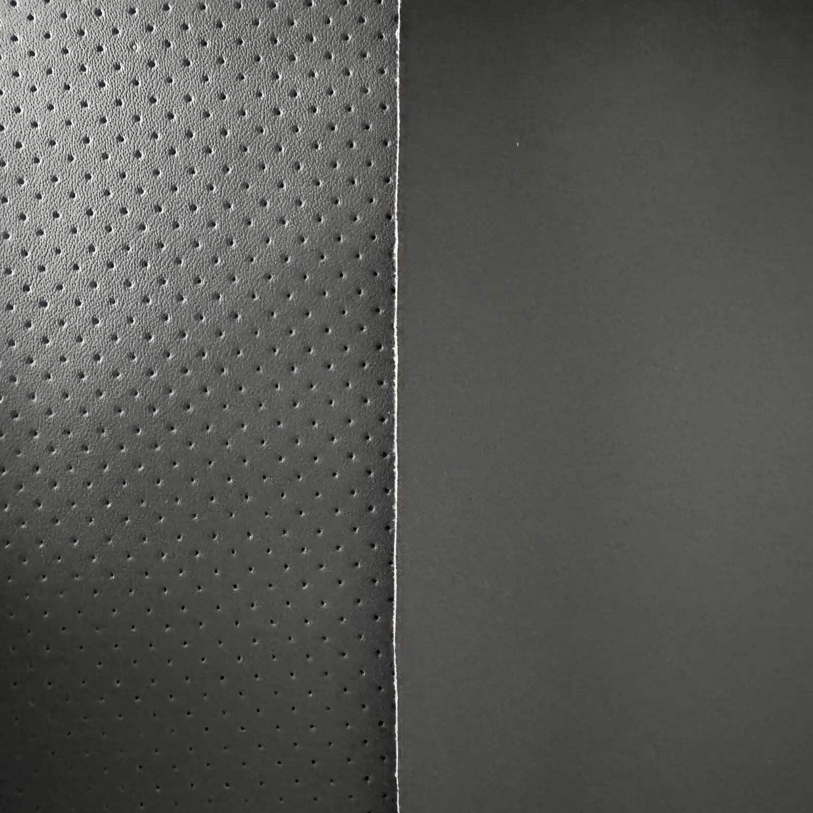 LEDER-KLAUS PU Leather Nappa Black Smooth & Perforated MK1 300 x 140 cm