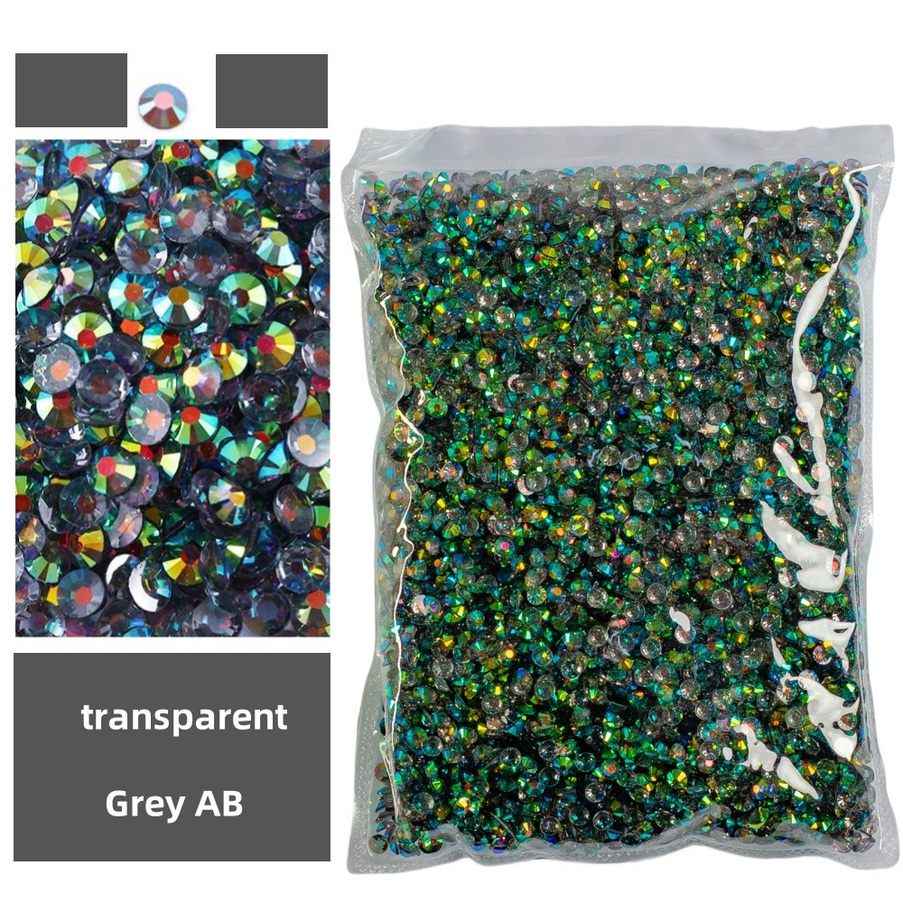 Bulk 2-6mm Jelly AB Resin Non Hot Fix Rhinestones Flat Back