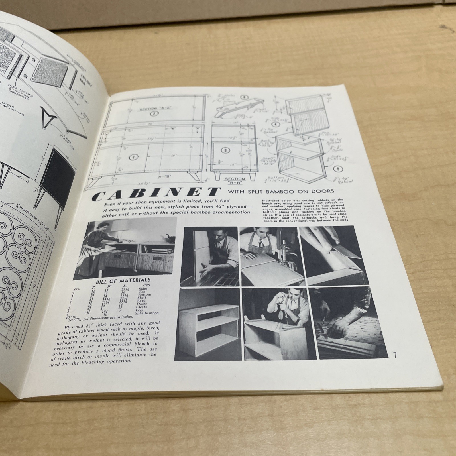 Vintage 1957 Cabinetmaker’s Project Book Arthur Wakeling Home Craftsman Pb