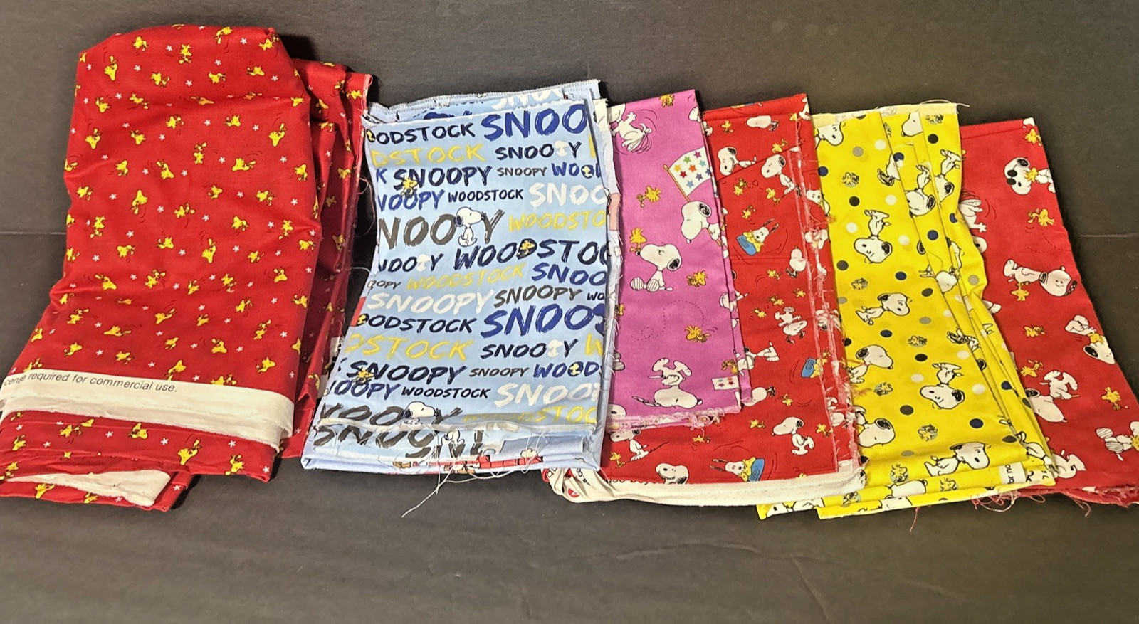 Snoopy Fabric Grab Bag: Snoopy & Woodstock Lot 2.4 pounds: See description