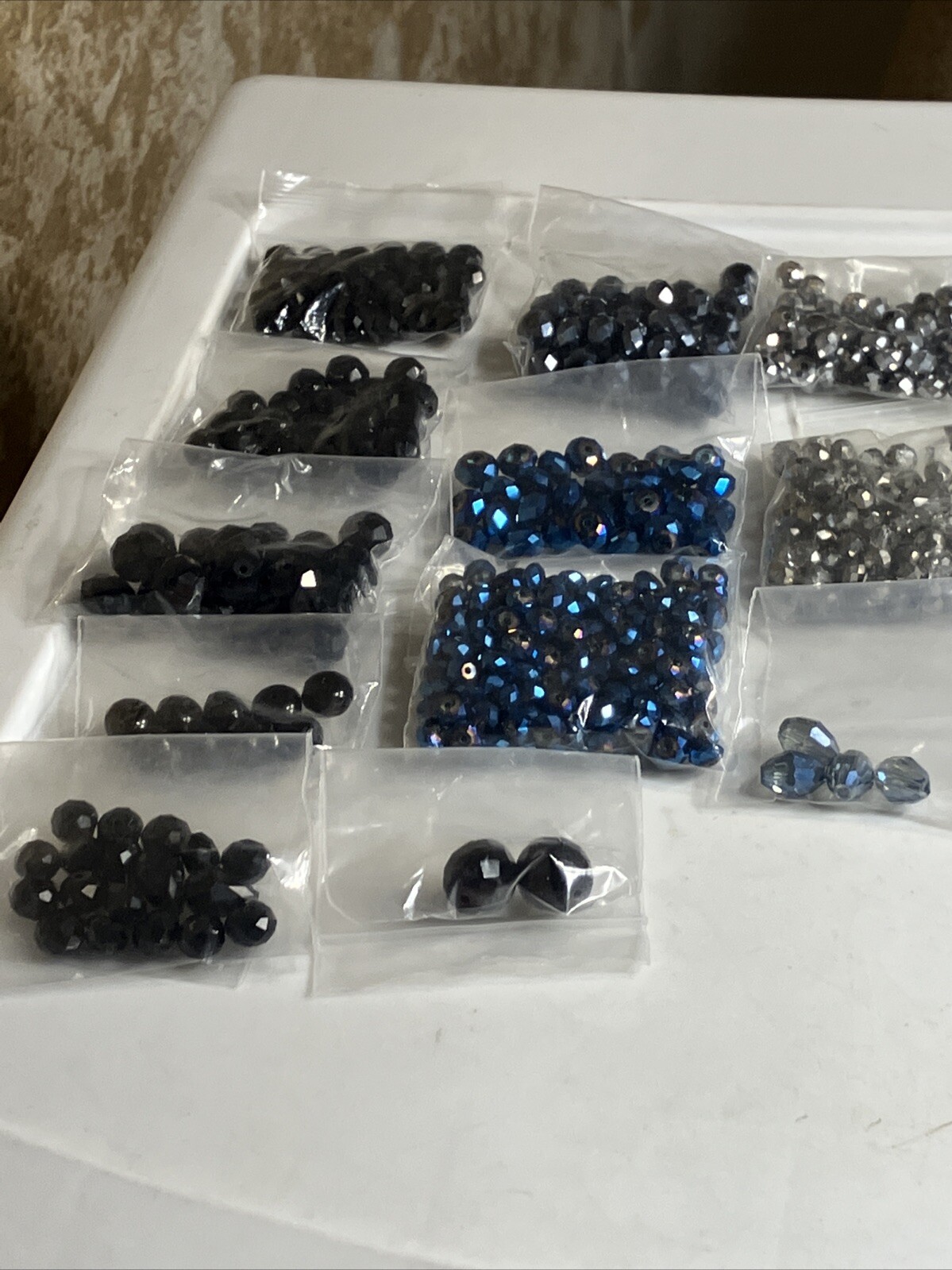 Lot of Crystal Vintage Beads Black Grey Matalic Aurora Borealis