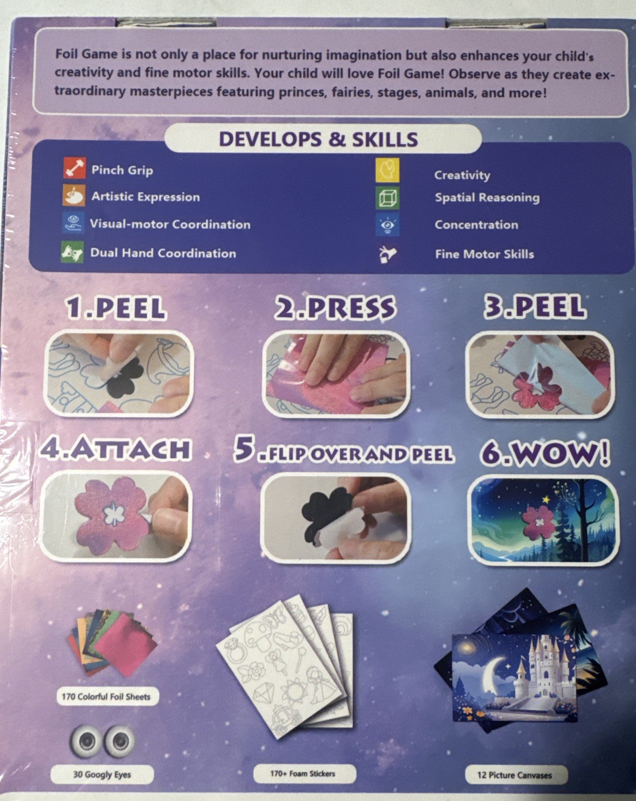 Kids Arts & Craft Kit Foil Magical Art & Creativity. Develop Skills.