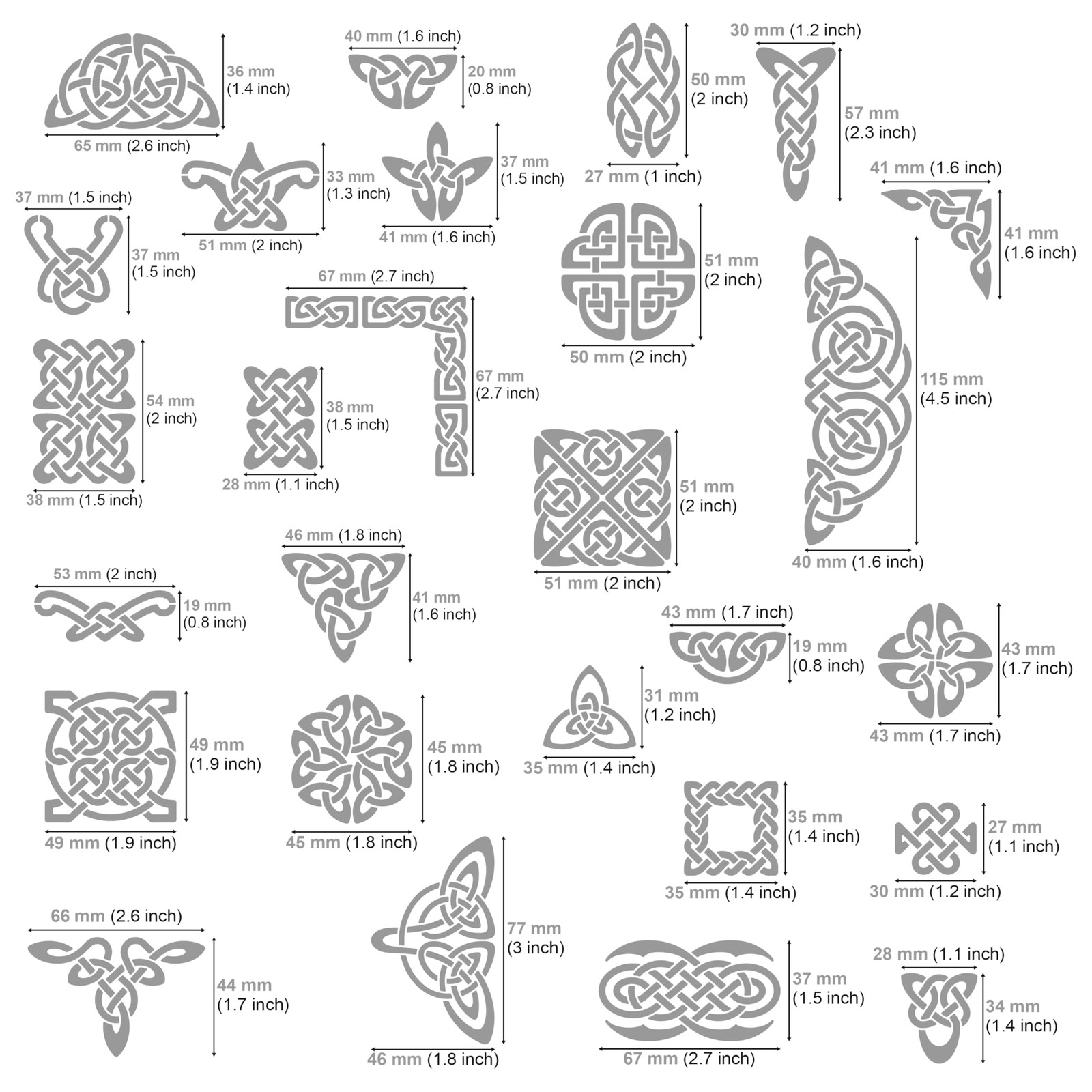 Aleks Melnyk No.37 Metal Journal Stencils, Pyrography Celtic Patterns, Celtic…