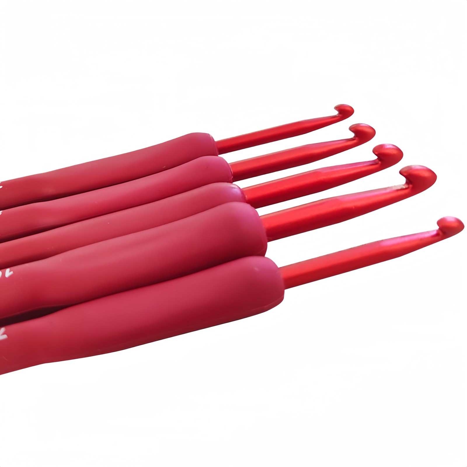 9PCS Red Crochet Hooks Ergonomic Soft Grip Crochet Hook Set, 2.06.0mm Crochet…