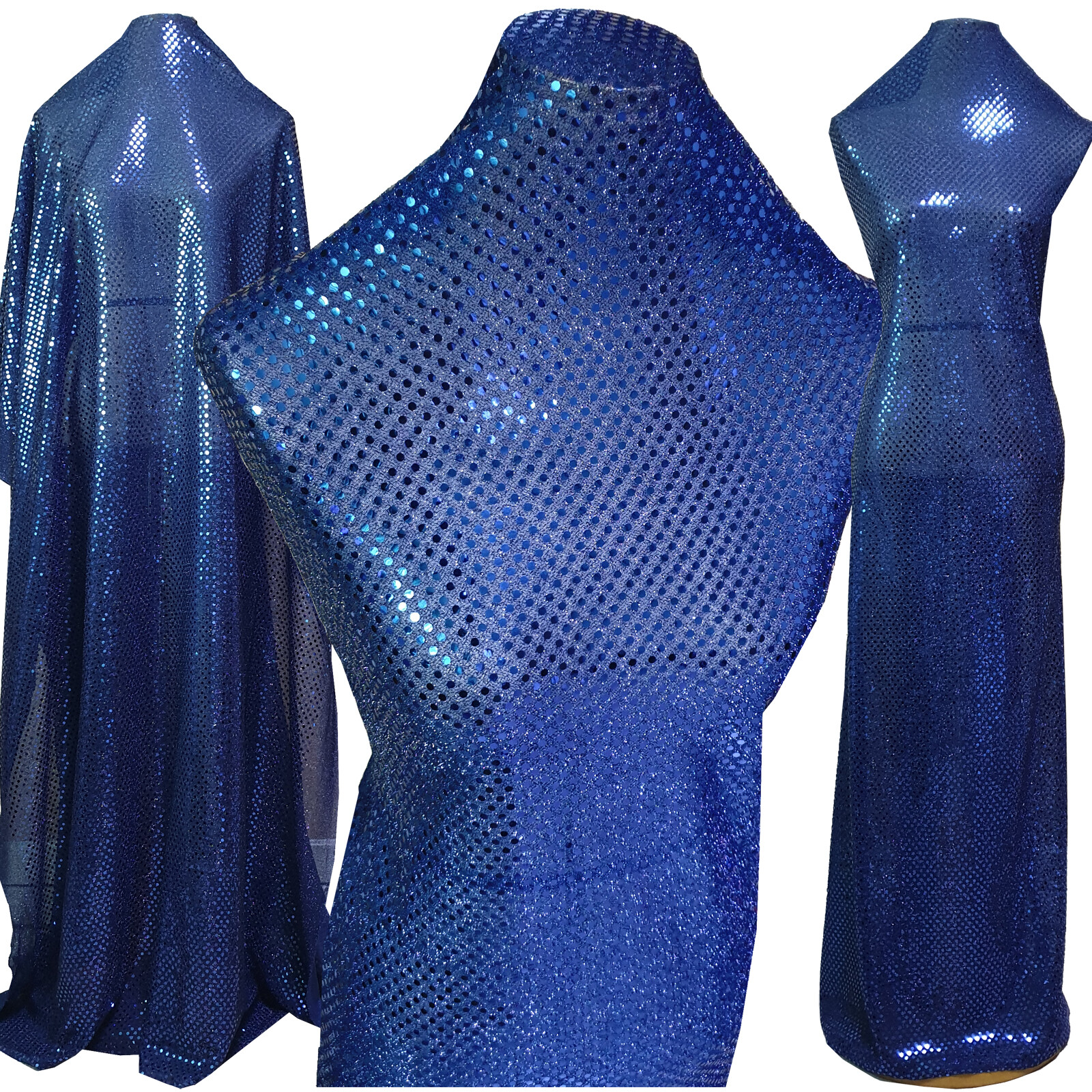 3mm Sequin sparkle Fabric One Way Natural Stretch Jersey American Metallic Trans