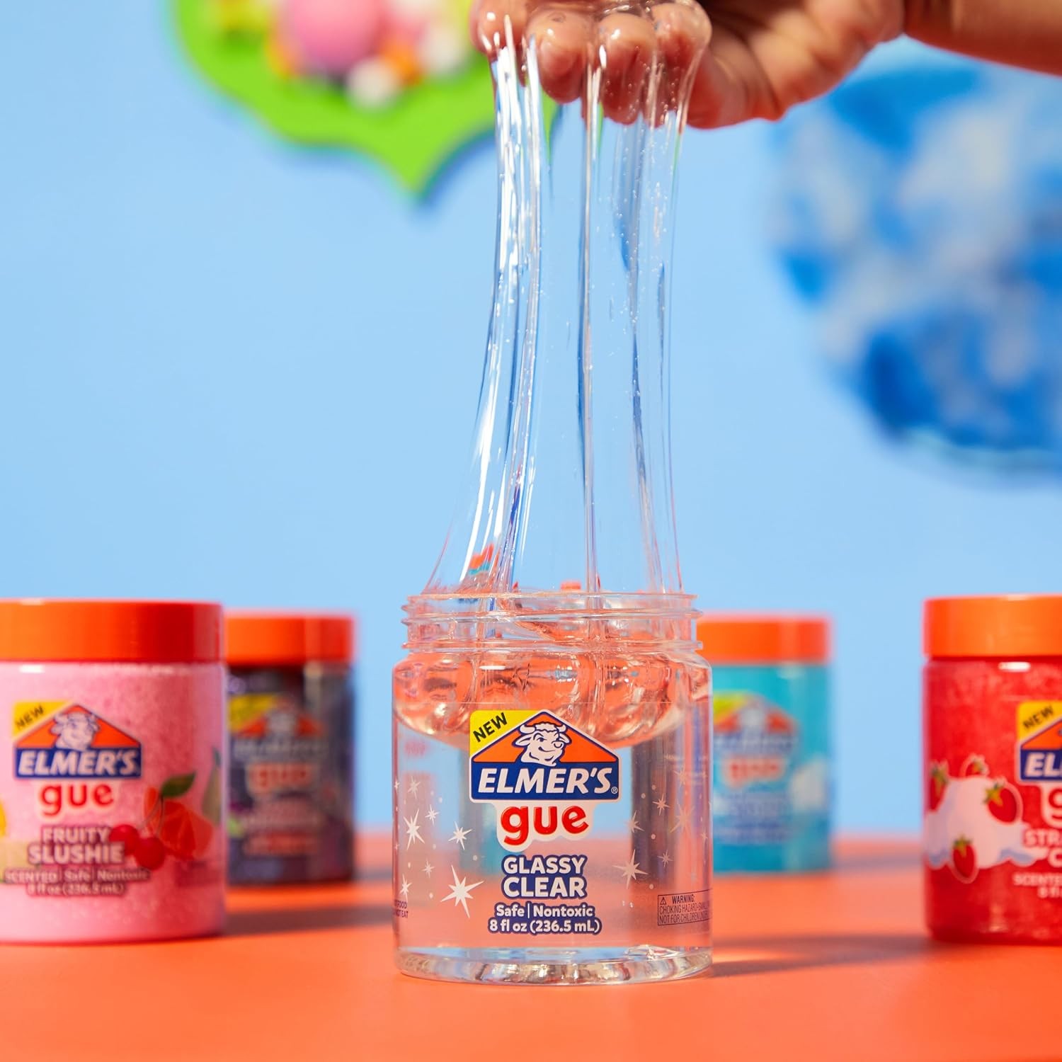 Gue Premade Slime Glassy Clear Great for Mixing in Add-ins 2 Count