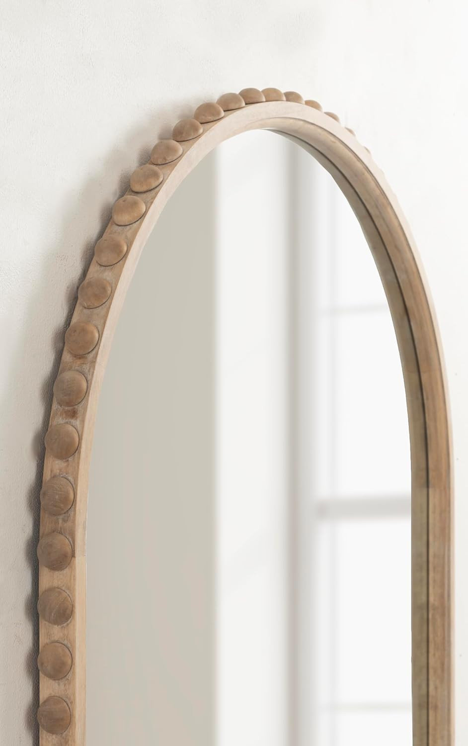 Beadbrook Modern Arched Mirror, 28×32, Light Natural for Bathroom or Entryway
