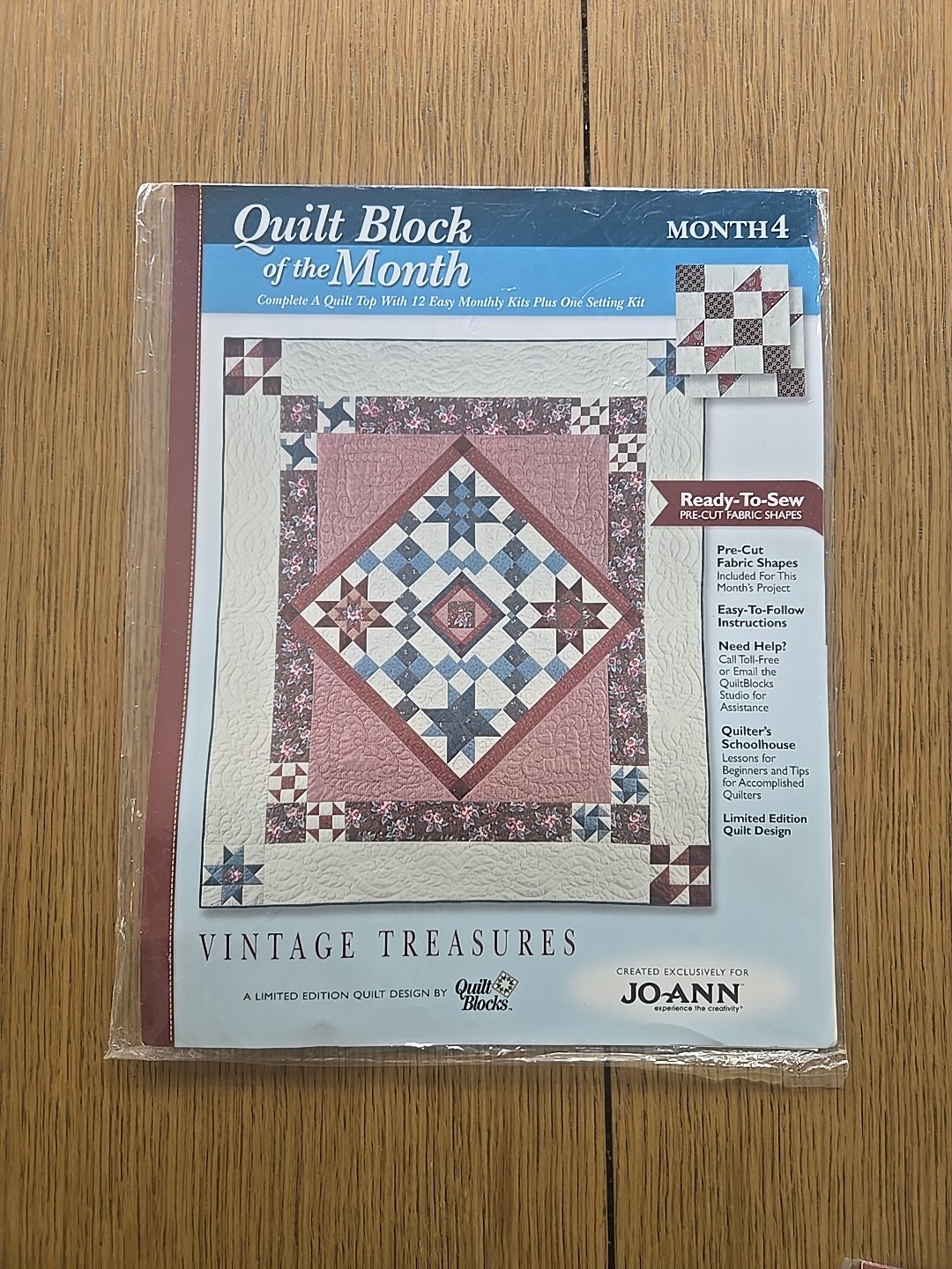 Joann Fabrics Quilt Blocks Quilt Of The Month Vintage Treasures Blocks 1-12