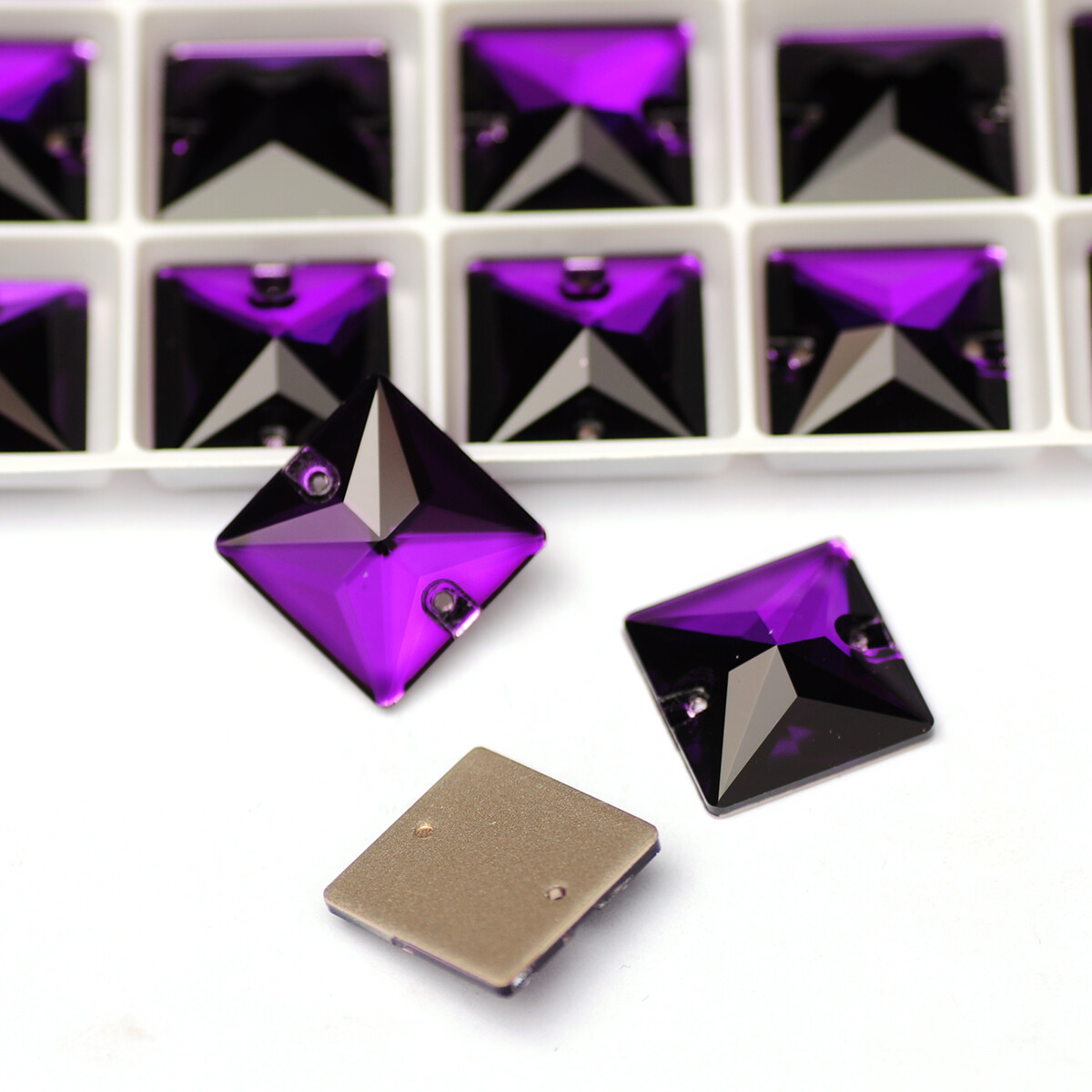Square colorful Sew On Stone Crystal Glass Rhinestones Sewing On For Jewellery