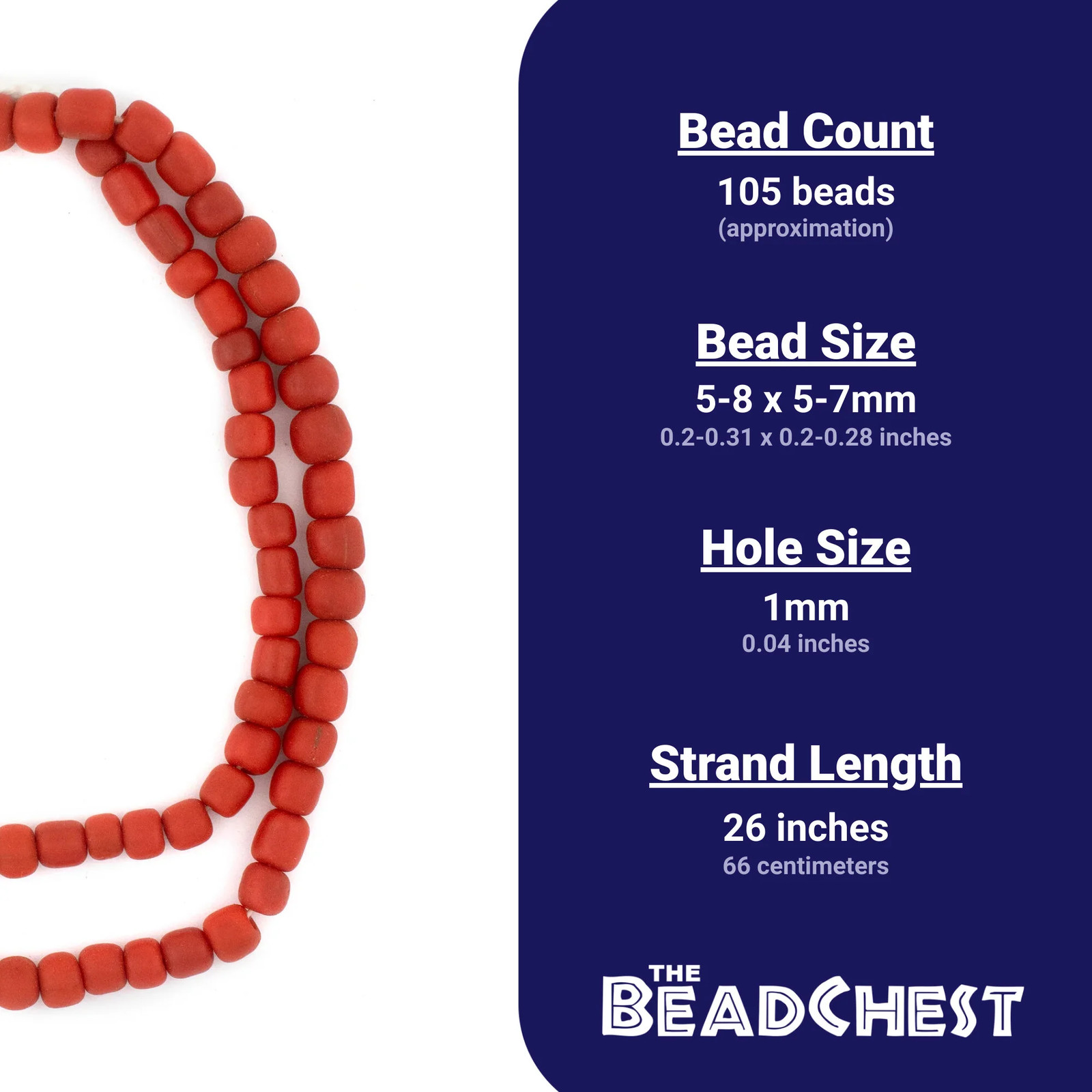 Papaya Orange Java Glass Beads 6mm Indonesia Cylinder 26 Inch Strand