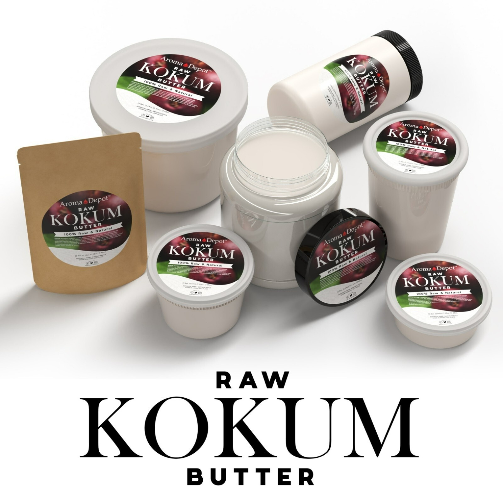 Kokum Butter 2 lbs. Raw Pure Natural Cold Pressed Skin Care Moisturizer JAR