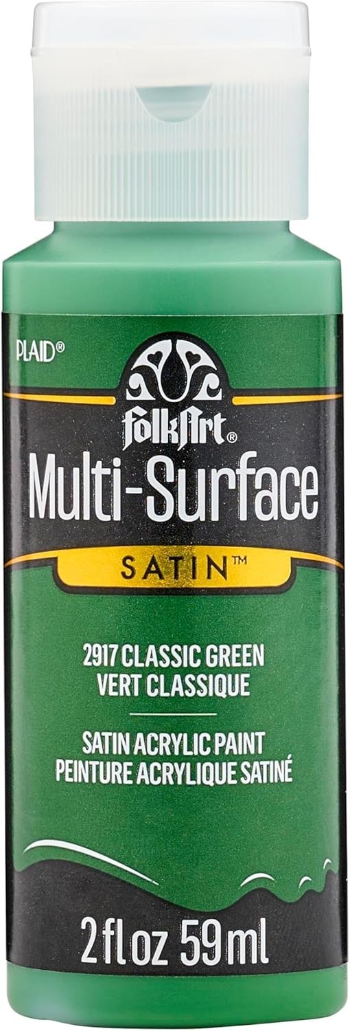 Non-Toxic Multi-Surface Acrylic Paint – 2 oz Classic Green for Indoor & Outdoor