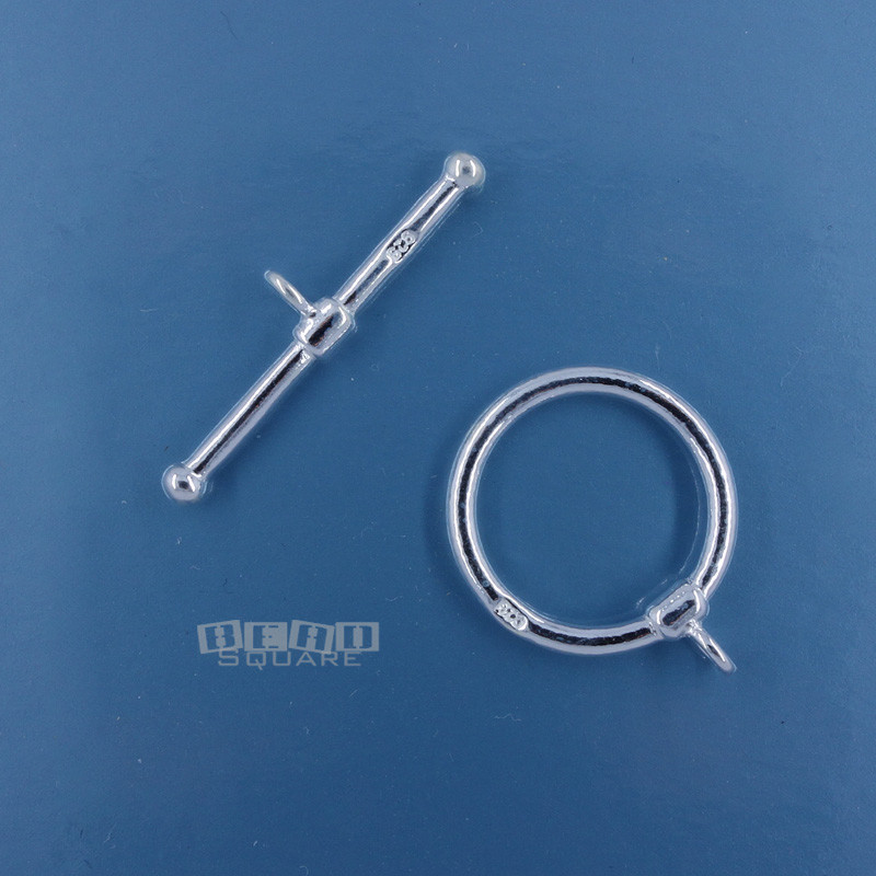 .925 Sterling Silver Round Toggle Clasp Bar Set Connector [Size: 8mm – 16mm]